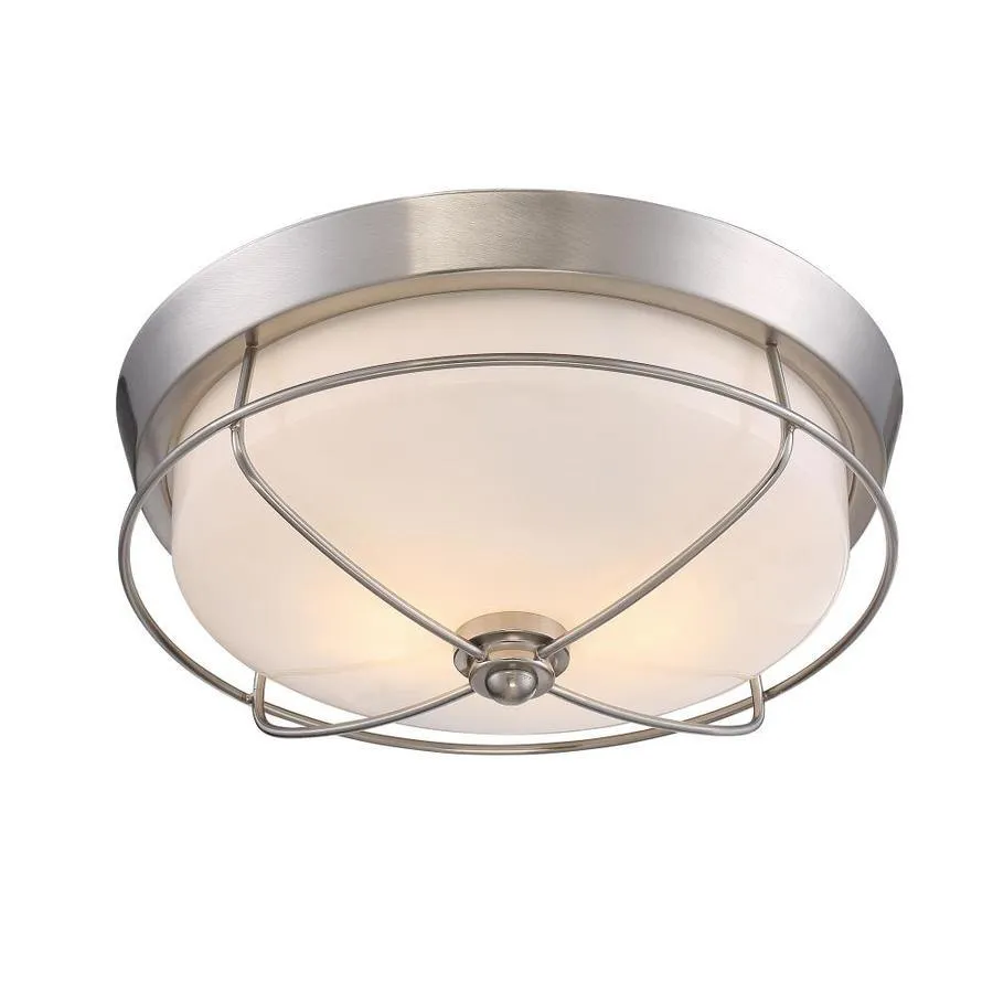 Portfolio Valdara 14.88-in Matte Black Industrial Flush Mount Light, photo 7 of 15