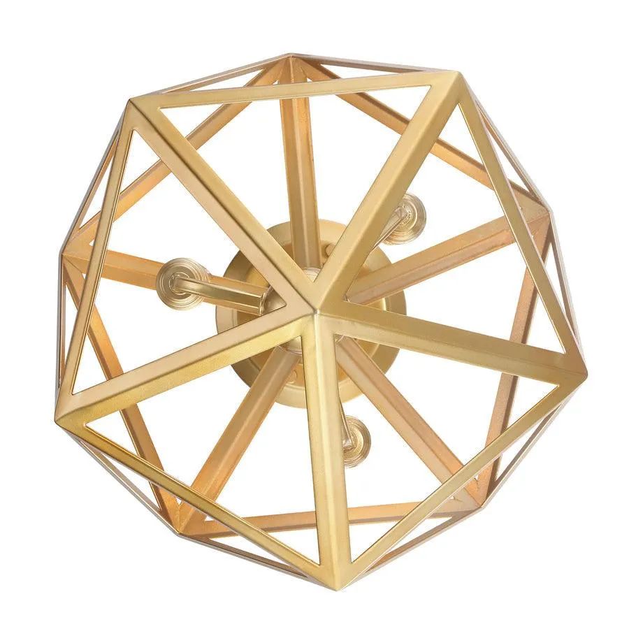 Quoizel Liberty Park 13.125-in Gold Casual/Transitional Semi-Flush Mount Light, photo 4 of 10
