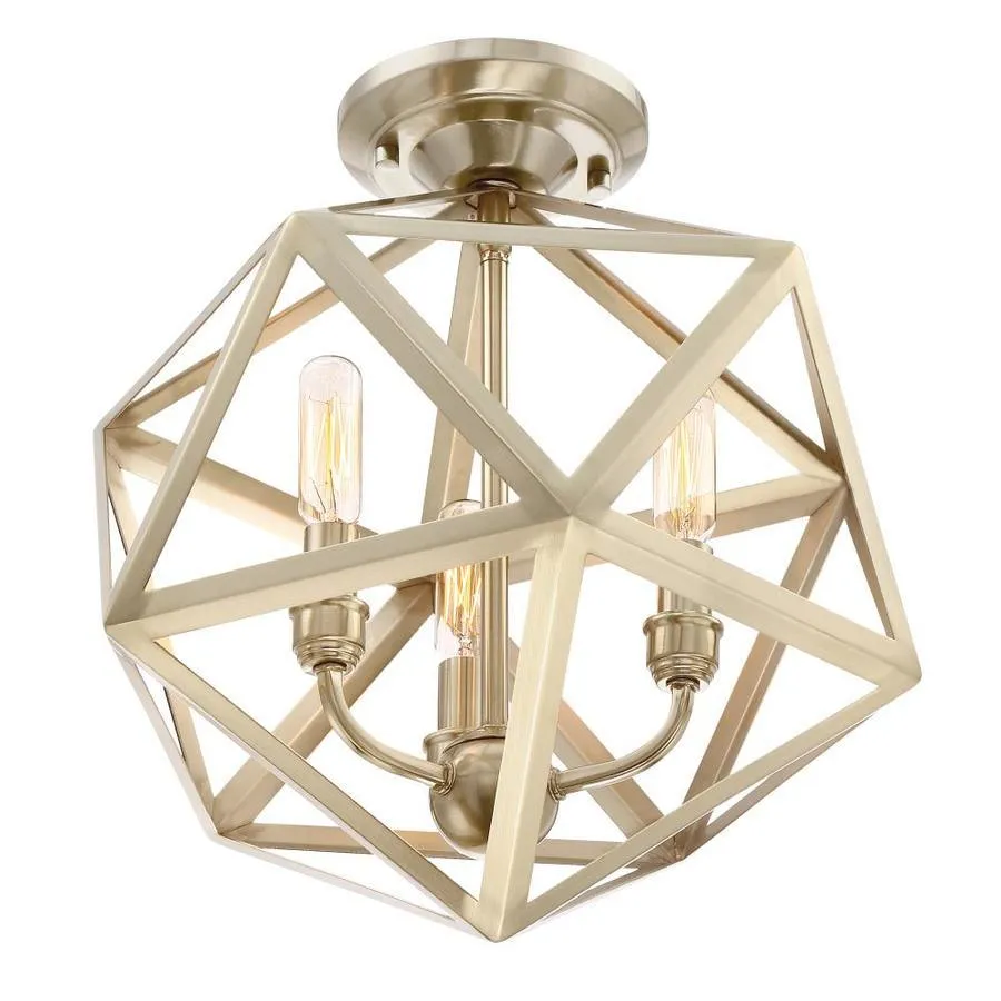 Quoizel Liberty Park 13.125-in Gold Casual/Transitional Semi-Flush Mount Light, photo 2 of 10