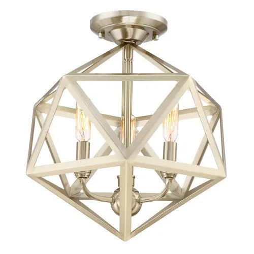 Quoizel Liberty Park 13.125-in Gold Casual/Transitional Semi-Flush Mount Light, photo 5 of 10