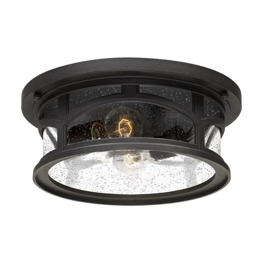 Quoizel Marblehead 10.25-in W Mystic Black Outdoor Flush Mount Light, photo 2 of 4