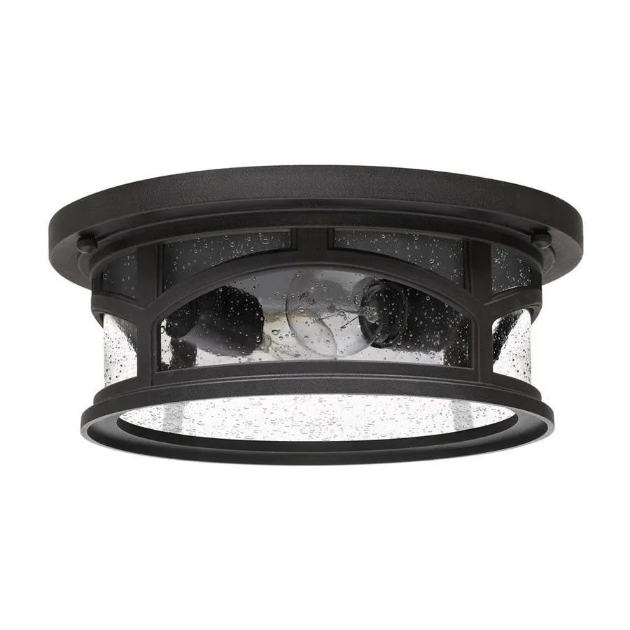 Quoizel Marblehead 10.25-in W Mystic Black Outdoor Flush Mount Light, photo 3 of 4
