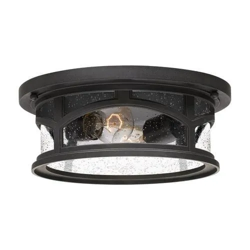 Quoizel Marblehead 10.25-in W Mystic Black Outdoor Flush Mount Light, photo 4 of 4