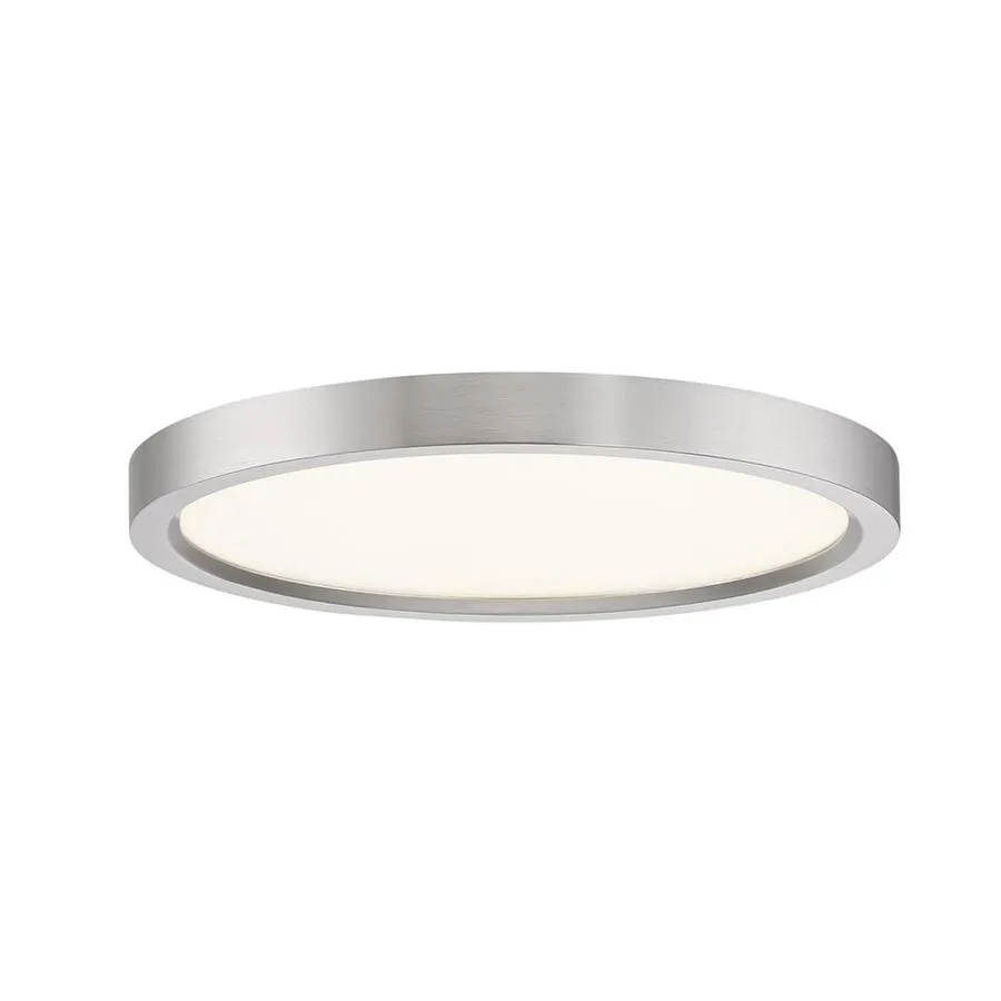 Quoizel Outskirt 11-in Brushed Nickel Modern/Contemporary Integrated LED Flush Mount Light, photo 6 of 6