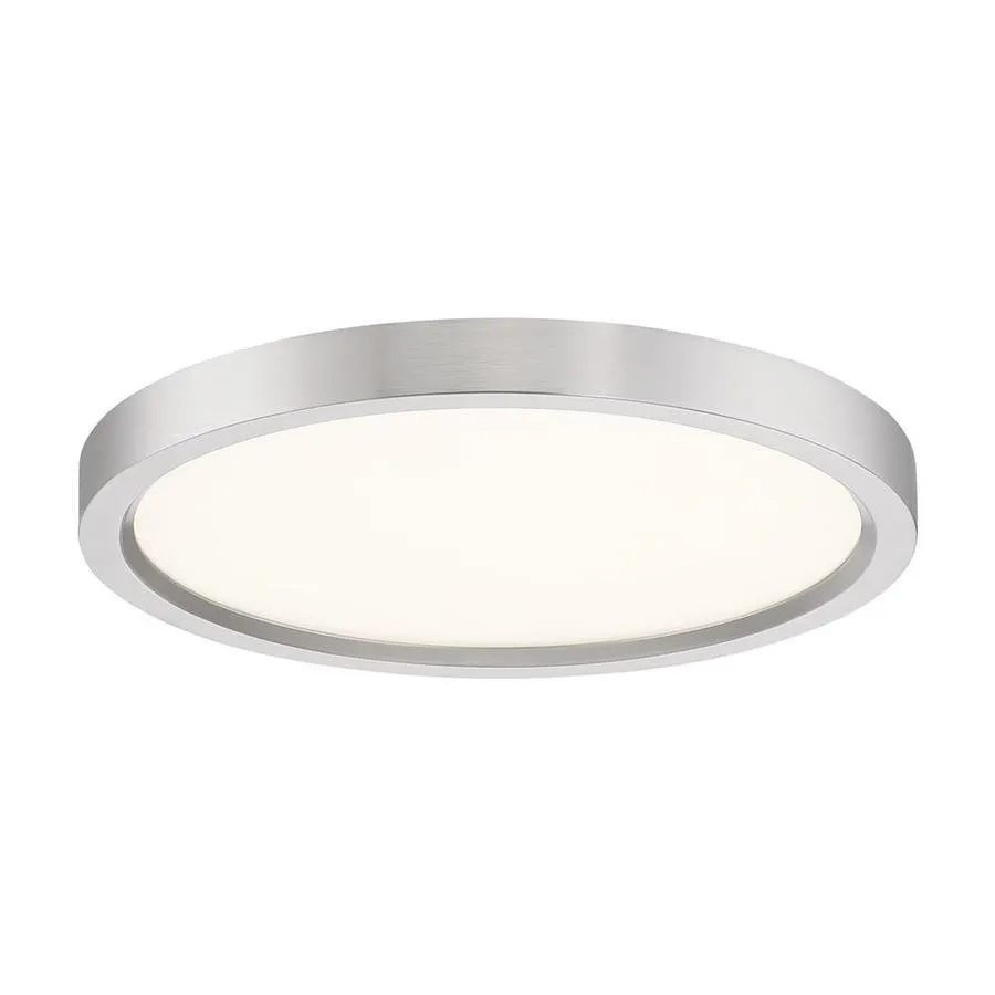 Quoizel Outskirt 11-in Brushed Nickel Modern/Contemporary Integrated LED Flush Mount Light, photo 2 of 6