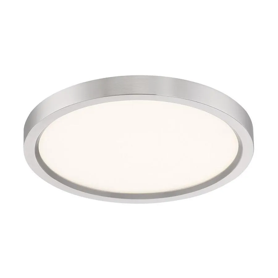 Quoizel Outskirt 11-in Brushed Nickel Modern/Contemporary Integrated LED Flush Mount Light, photo 3 of 6