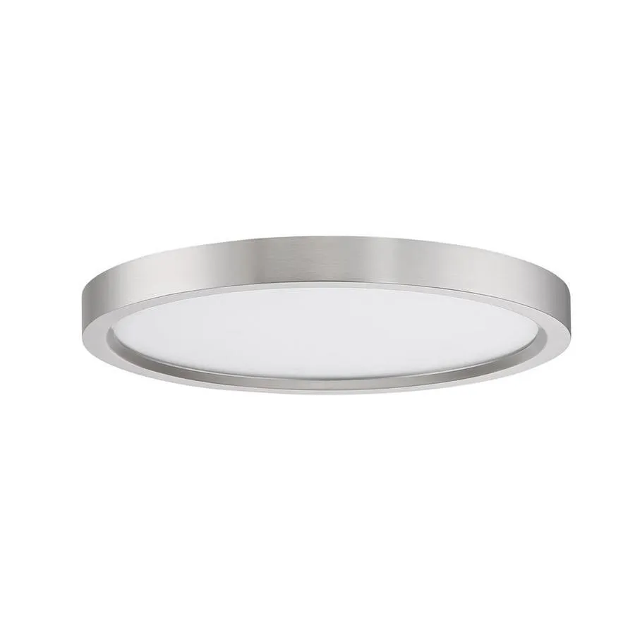 Quoizel Outskirt 11-in Brushed Nickel Modern/Contemporary Integrated LED Flush Mount Light, photo 4 of 6