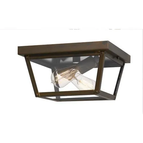 Quoizel Rue De Royal 11.5-in W Industrial Bronze Outdoor Flush Mount Light, photo 3 of 3