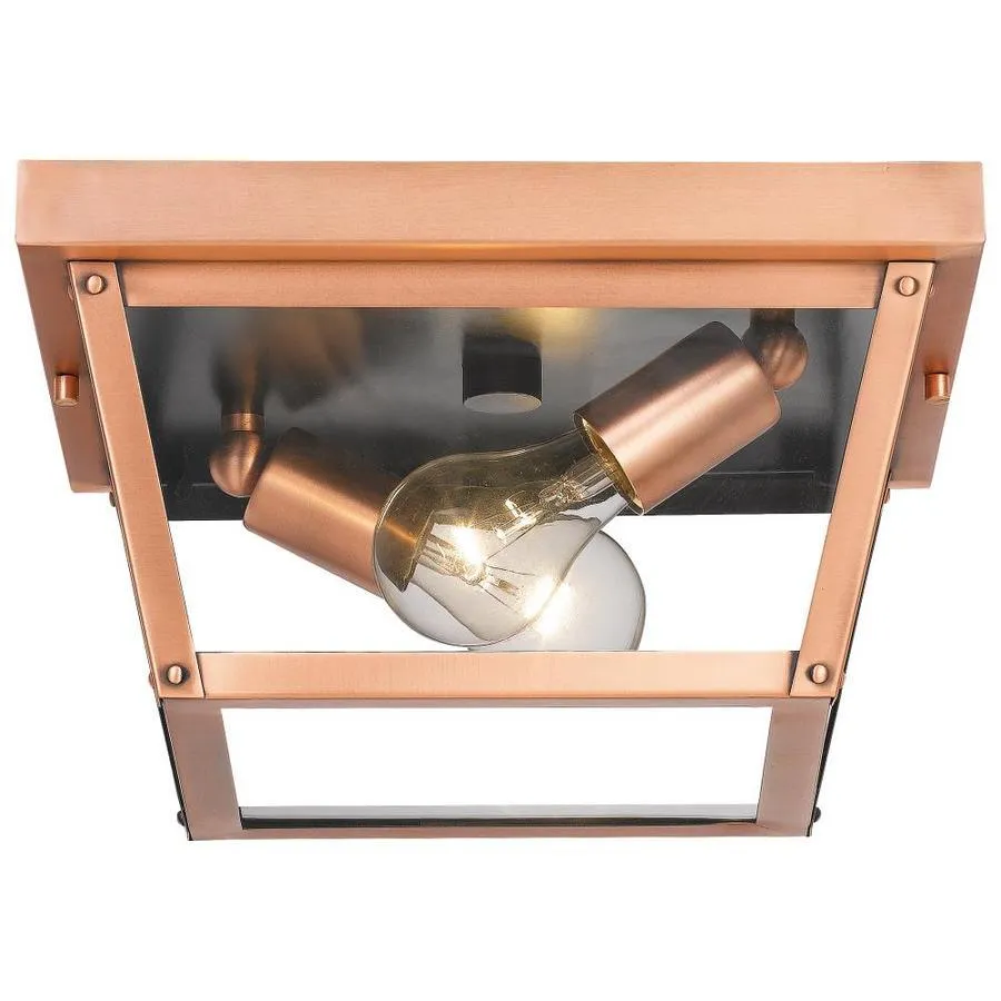 Quoizel Rue De Royal 11.5-in W Aged Copper Outdoor Flush Mount Light, photo 2 of 5