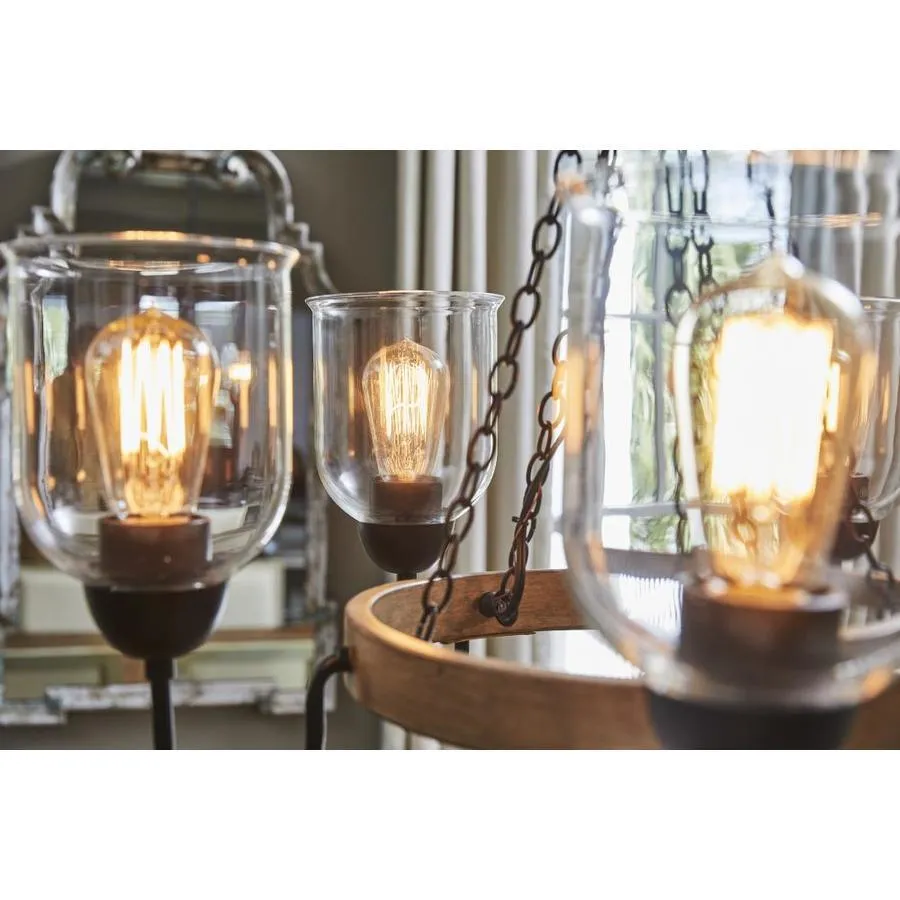 Quoizel Creeksville 5-Light Matte Black with Faux Natural Walnut Farmhouse Antler Chandelier, photo 9 of 19