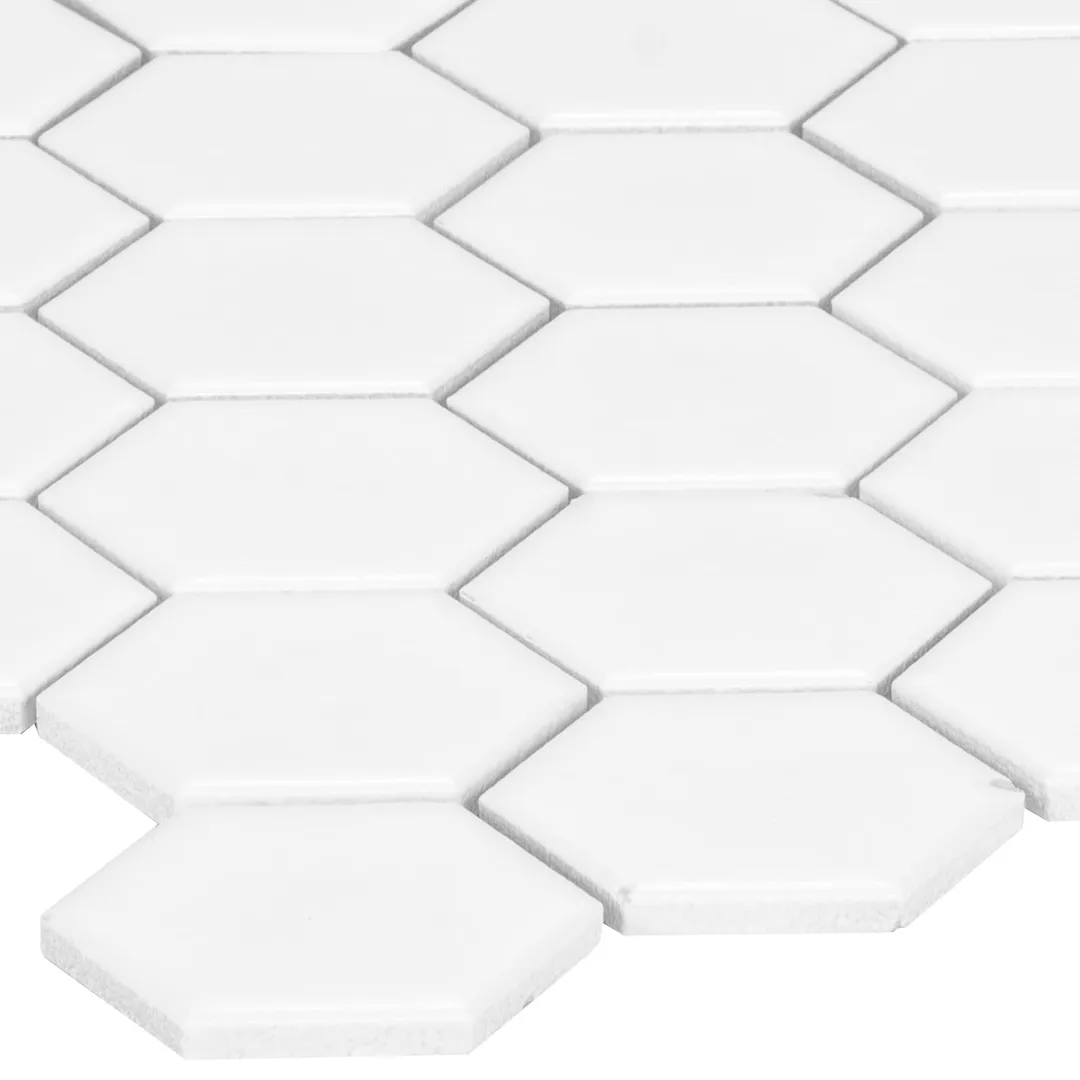 Satori Hudson Brilliant White Matte 11-in x 12-in Porcelain Hexagon Wall Tile, photo 8 of 12