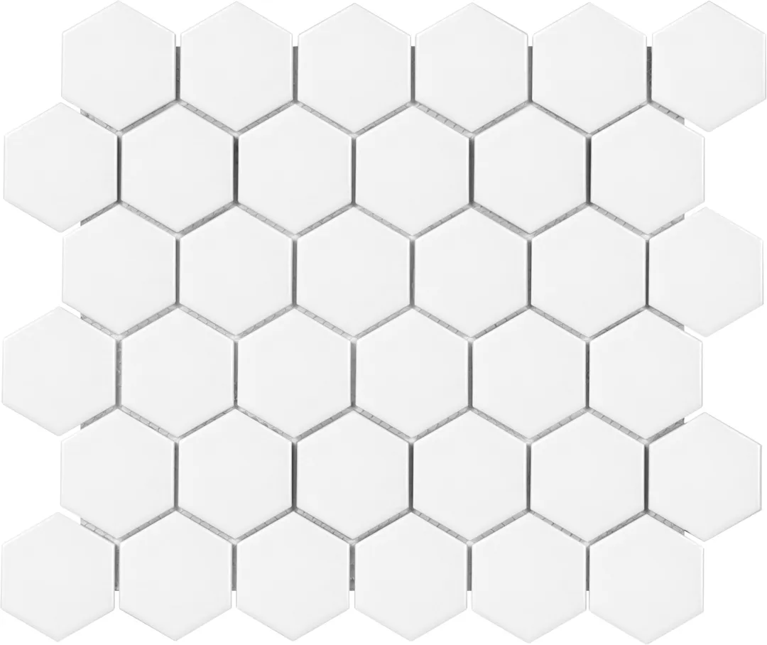 Satori Hudson Brilliant White Matte 11-in x 12-in Porcelain Hexagon Wall Tile, photo 6 of 12