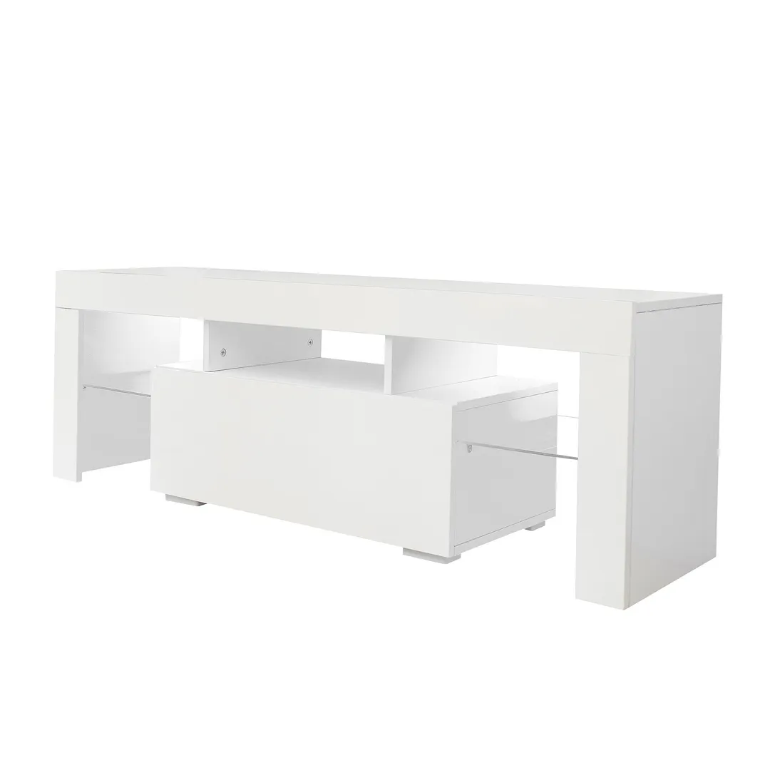 Mondawe TV Stands Modern/Contemporary White Tv Cabinet (Accommodates TVs up to 55-in), photo 2 of 11