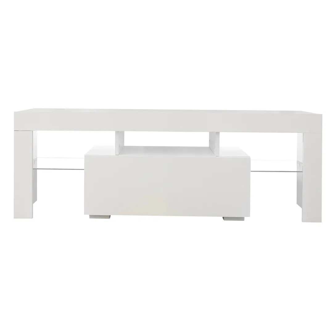 Mondawe TV Stands Modern/Contemporary White Tv Cabinet (Accommodates TVs up to 55-in), photo 3 of 11