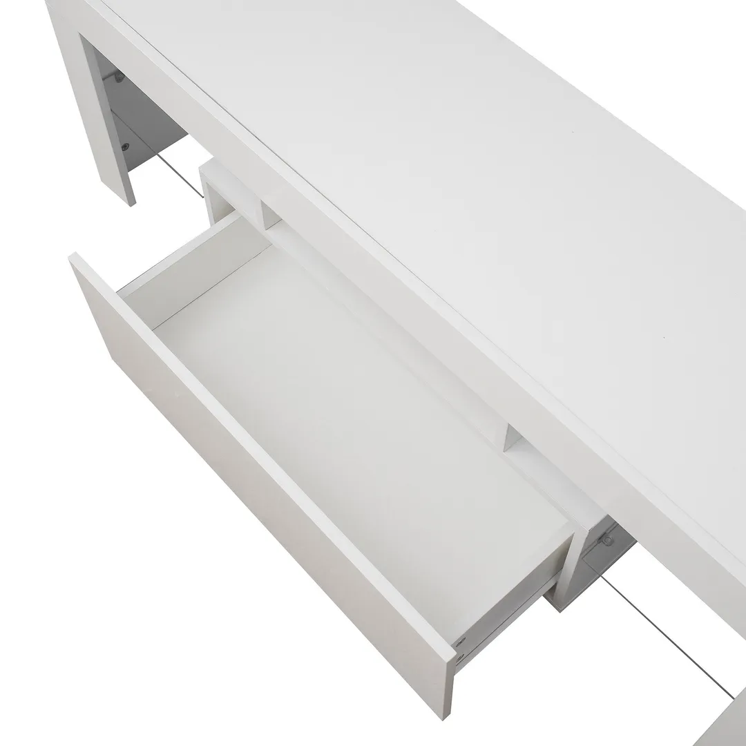 Mondawe TV Stands Modern/Contemporary White Tv Cabinet (Accommodates TVs up to 55-in), photo 4 of 11