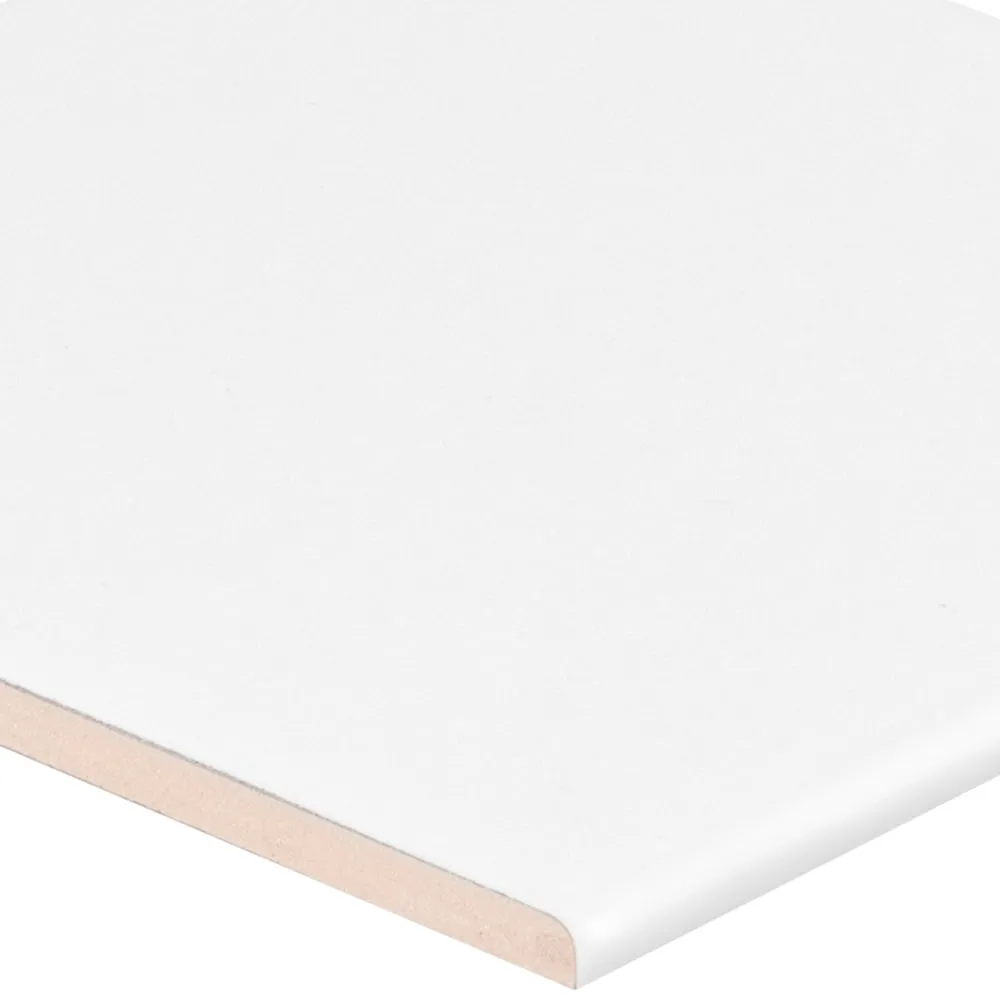 Satori Hudson Brilliant White Glossy Bullnose 4-in x 4-in Glossy Ceramic Wall Tile, photo 3 of 6