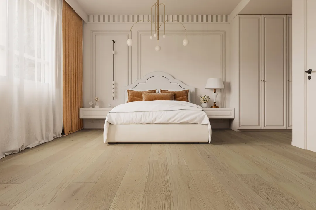 Villa Barcelona Goya White oak 9/16-in T x 7-1/2-in W Water Resistant Wirebrushed Engineered Hardwood Flooring ( 23.32-sq ft / Carton ), photo 2 of 6