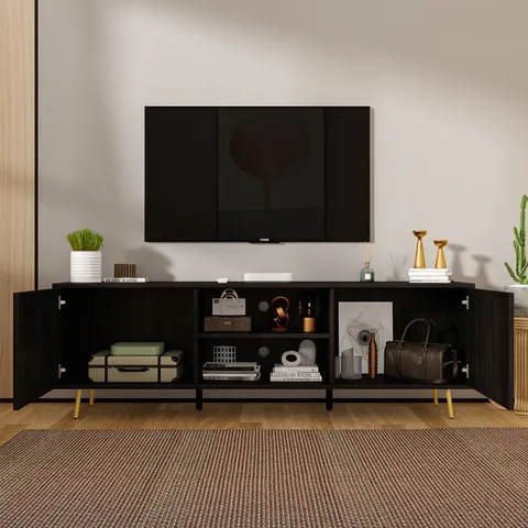 TV Stand Modern/Contemporary Dark Brown Tv Cabinet Integrated Tv Mount