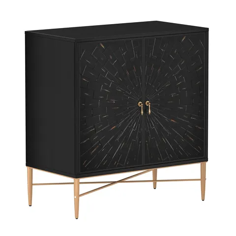 2-Door Storage Cabinets 29.63 × 31.63 in Wood Composite Black Freestanding Utility Storage Cabinet