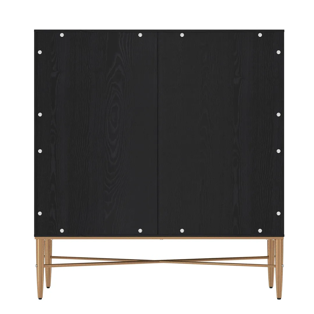 Clihome 2-Door Storage Cabinets 29.63-in W x 31.63-in H Wood Composite Black Freestanding Utility Storage Cabinet, photo 5 of 10
