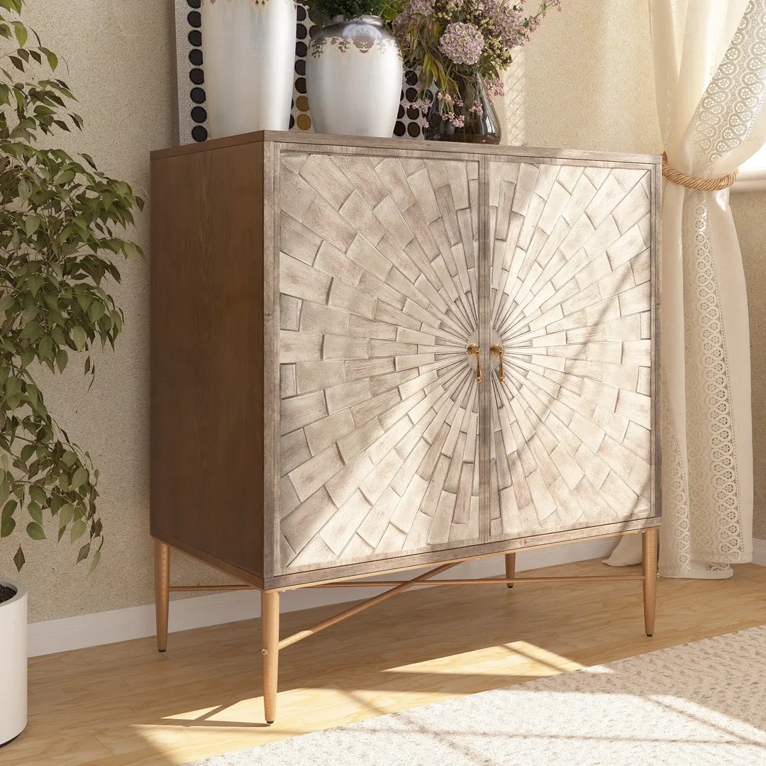Clihome 2-Door Storage Cabinets 29.63-in W x 31.63-in H Wood Composite White Freestanding Utility Storage Cabinet, photo 8 of 10