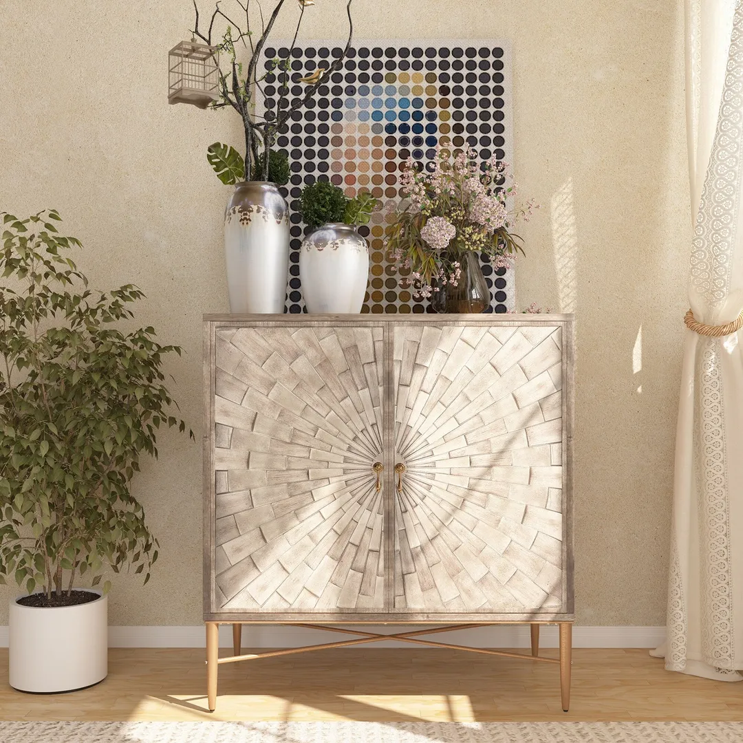 Clihome 2-Door Storage Cabinets 29.63-in W x 31.63-in H Wood Composite White Freestanding Utility Storage Cabinet, photo 2 of 10