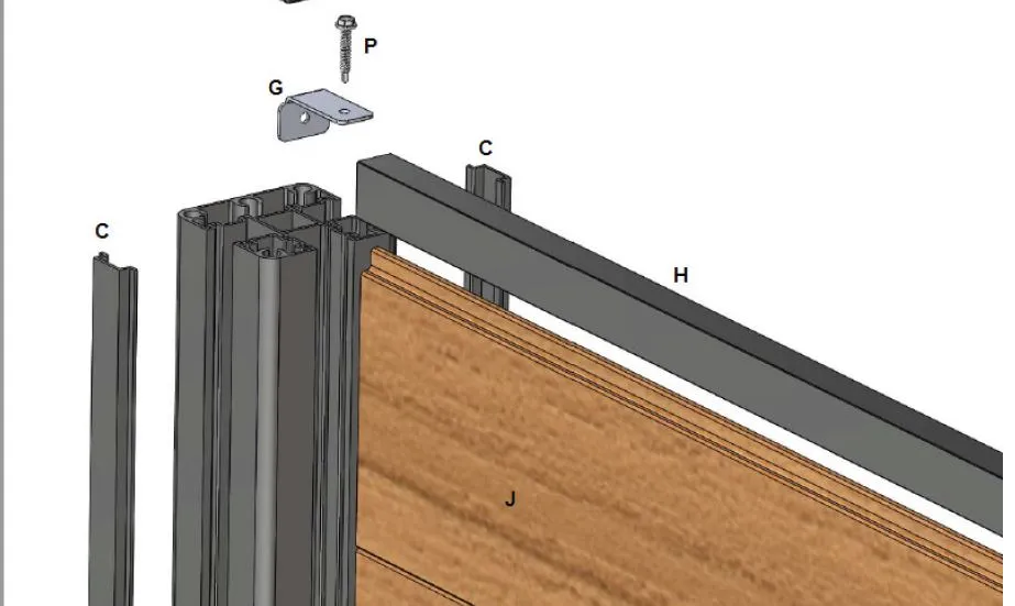 Infinity Euro 71-in Black Metal Fence Mounting Bracket For Composite Fence, photo 3 of 5