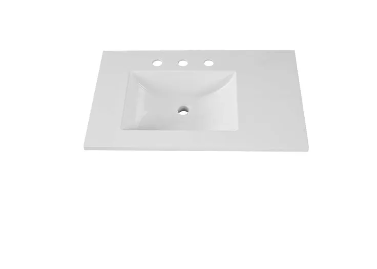 Style Selections Davies 30-in Navy Single Sink Bathroom Vanity with White Cultured Marble Top (Mirror Included), photo 2 of 8