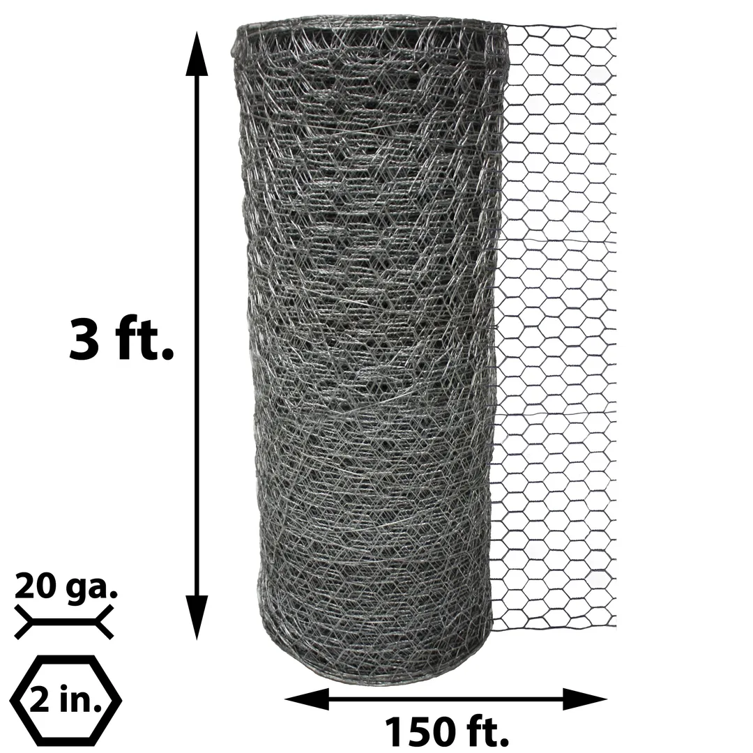 Acorn International Galvanized Steel Chicken Wire Fencing - 150ft x 3ft, photo 5 of 7