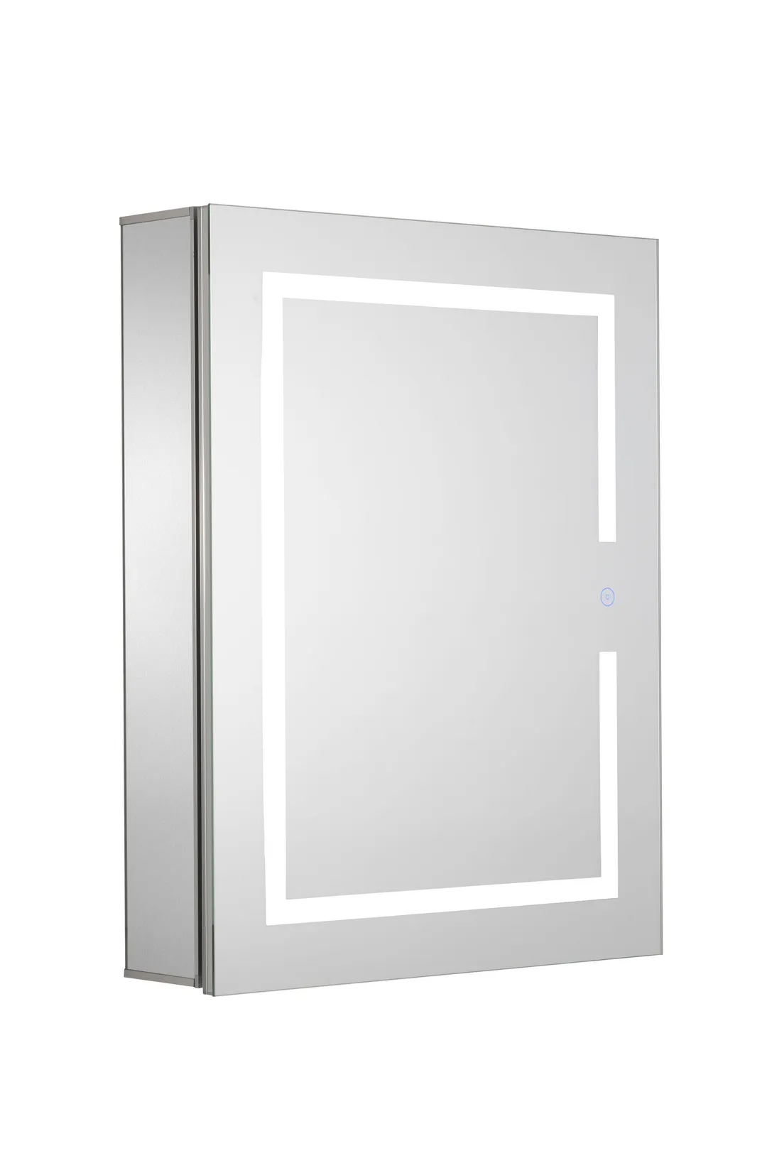 Croydex 20-in x 26-in Lighted LED Fog Free Surface/Recessed Mount Silver Mirrored Soft Close Medicine Cabinet with Outlet, photo 12 of 15