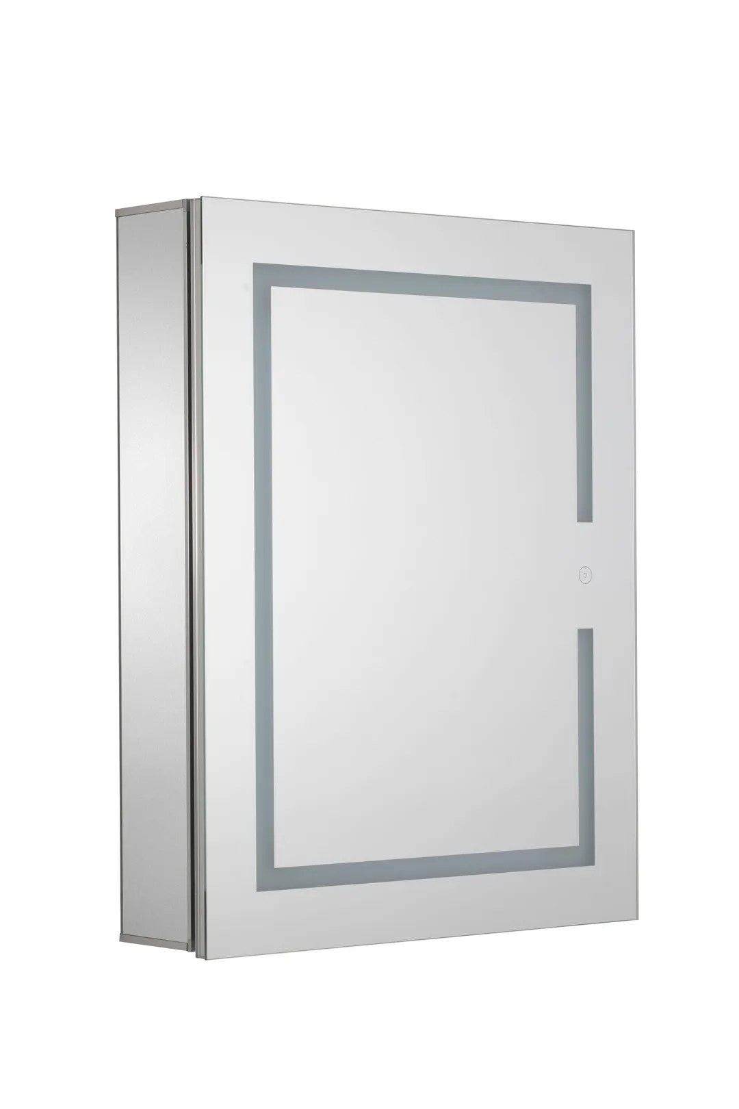 Croydex 20-in x 26-in Lighted LED Fog Free Surface/Recessed Mount Silver Mirrored Soft Close Medicine Cabinet with Outlet, photo 9 of 15