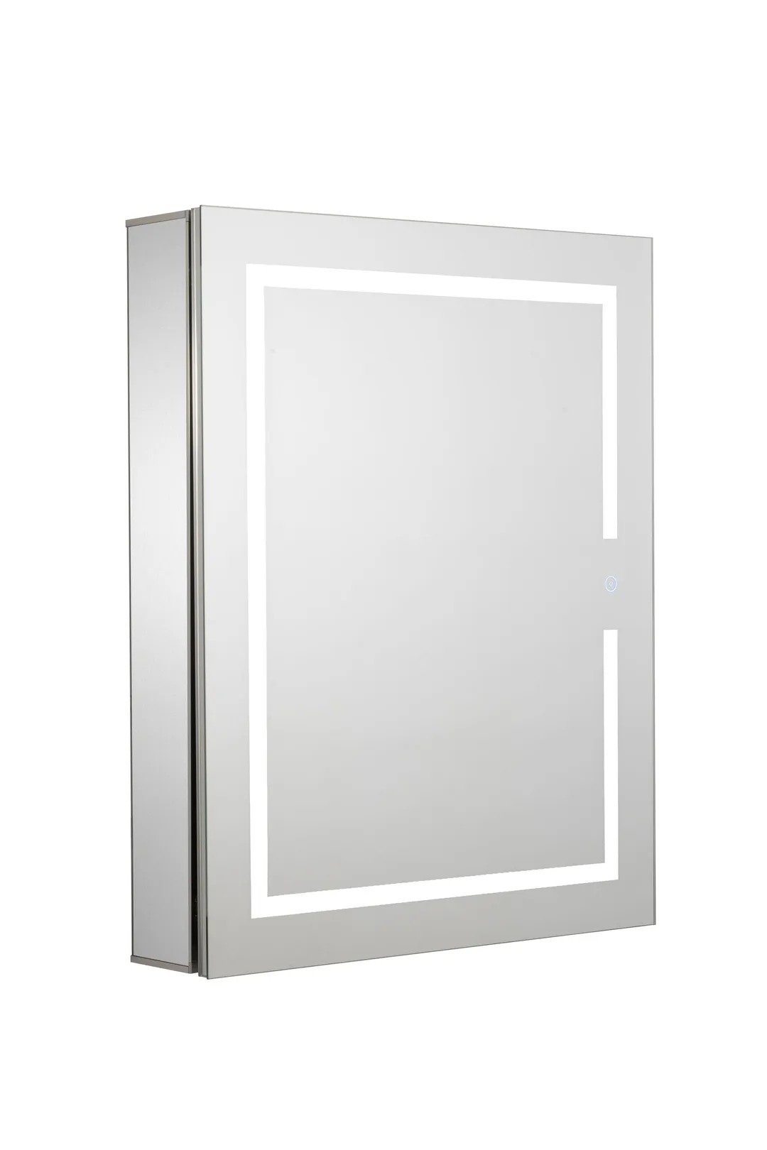 Croydex 24-in x 30-in Lighted LED Fog Free Surface/Recessed Mount Silver Mirrored Soft Close Medicine Cabinet with Outlet, photo 12 of 13