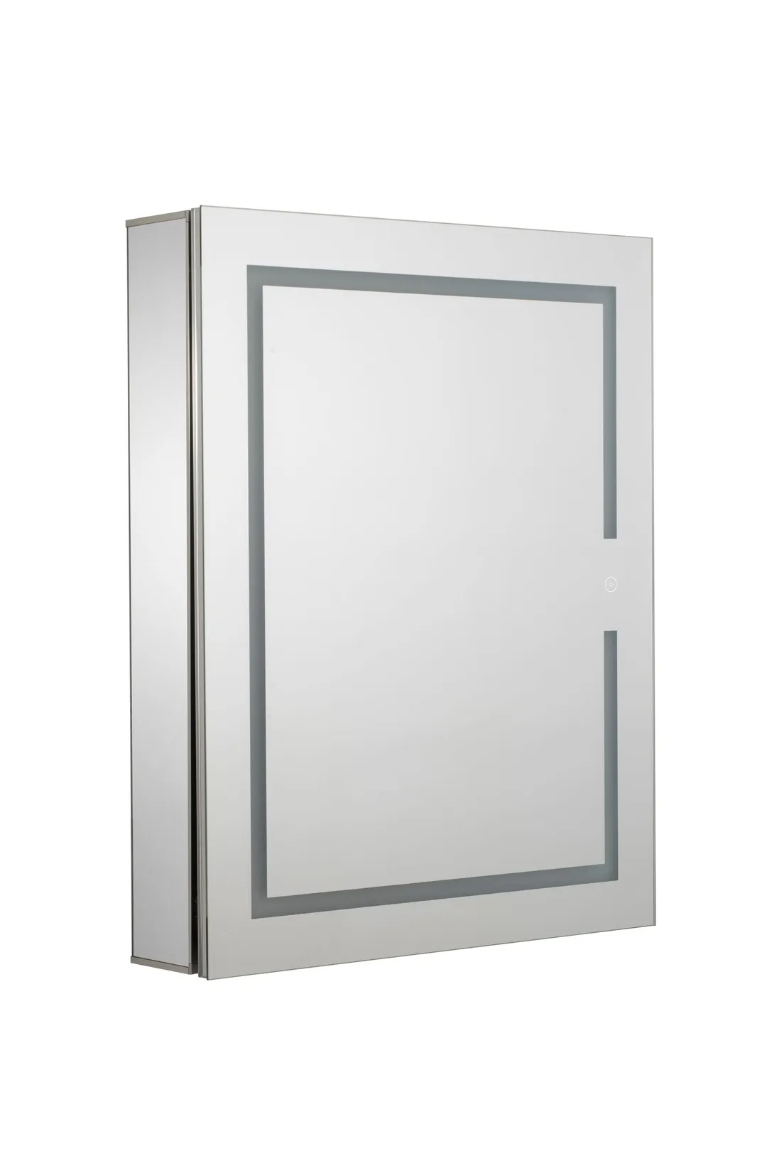 Croydex 24-in x 30-in Lighted LED Fog Free Surface/Recessed Mount Silver Mirrored Soft Close Medicine Cabinet with Outlet, photo 7 of 13