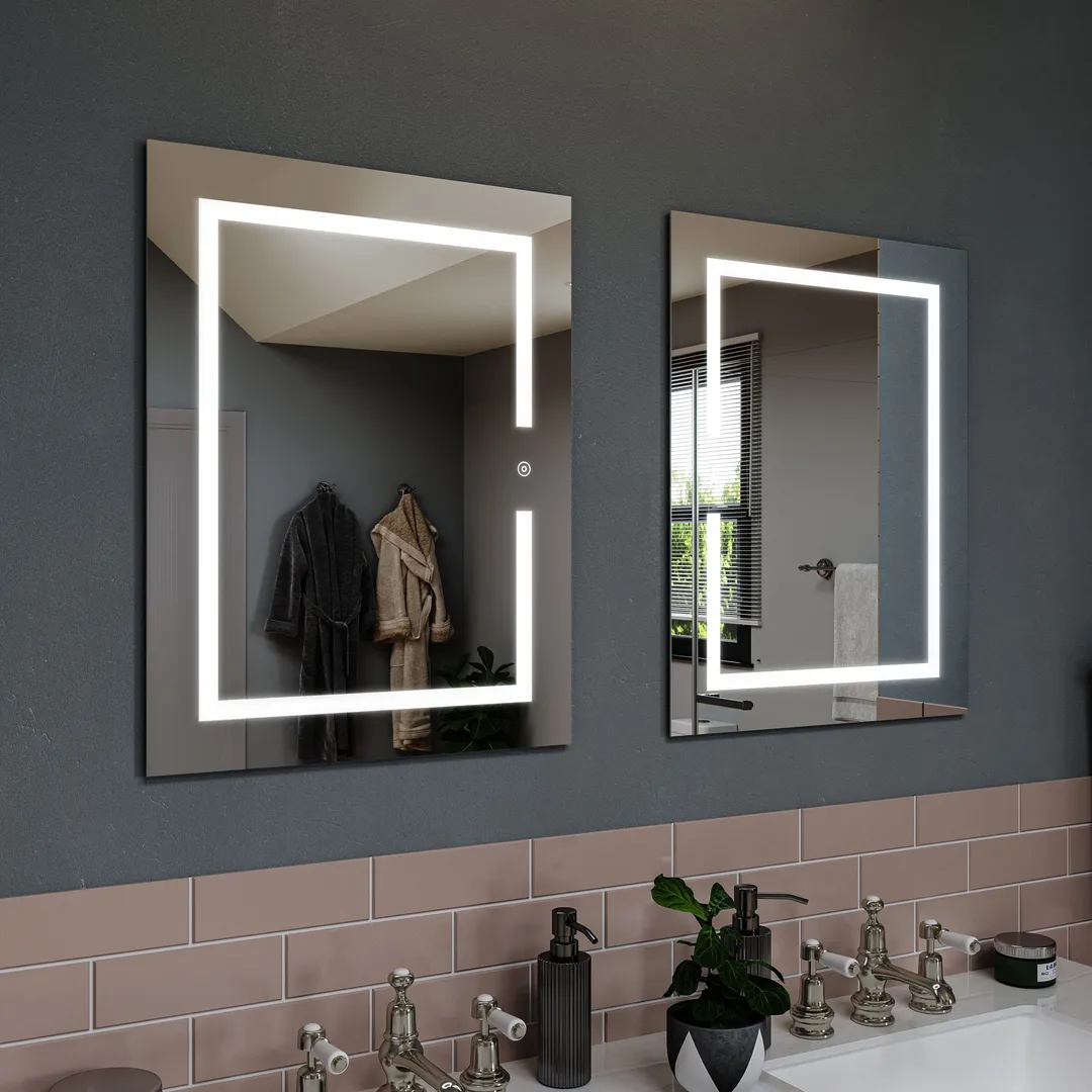 Croydex 20-in x 26-in Lighted LED Fog Free Surface/Recessed Mount Silver Mirrored Soft Close Medicine Cabinet with Outlet, photo 10 of 15