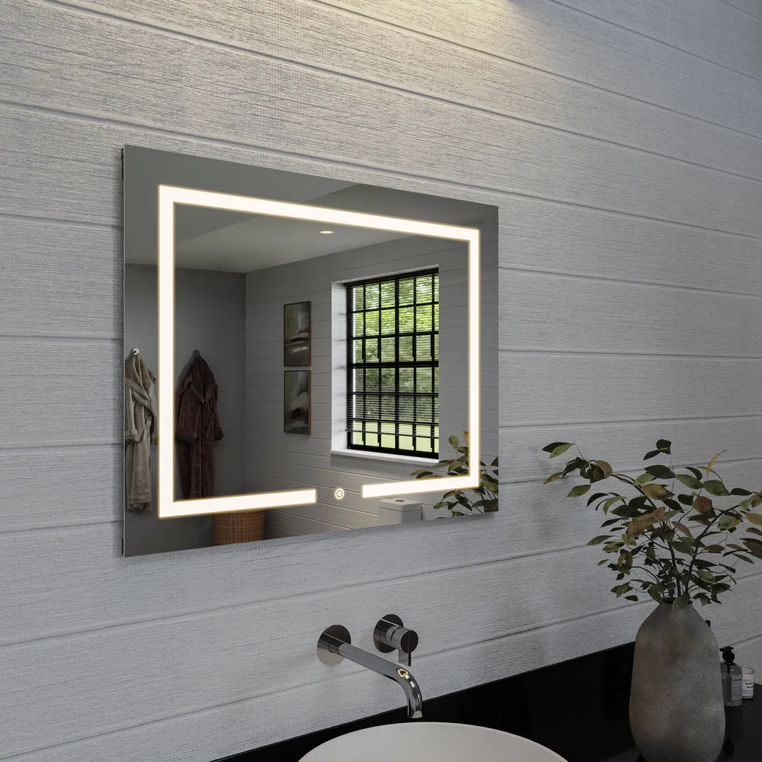 Croydex 24-in x 30-in Lighted LED Fog Free Surface/Recessed Mount Silver Mirrored Soft Close Medicine Cabinet with Outlet, photo 10 of 13