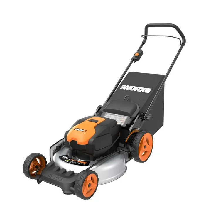 Worx POWER SHARE 40-Volt Li-ION Battery 20" 5.0Ah Push Mower w/ Mulching and Side Discharge Capabilities Walk Behind, photo 2 of 10