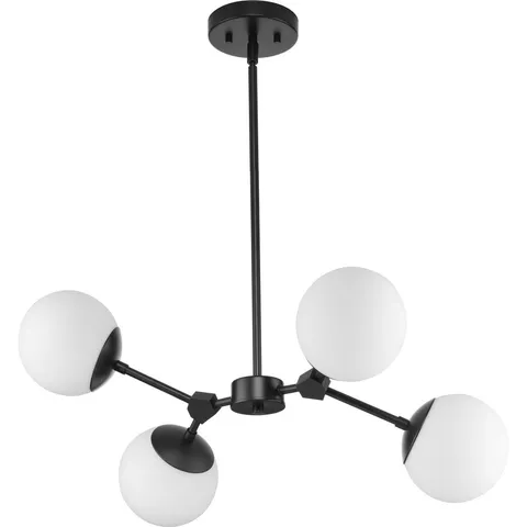 Haas 4-Light Mid-century Chandelier - Matte Black