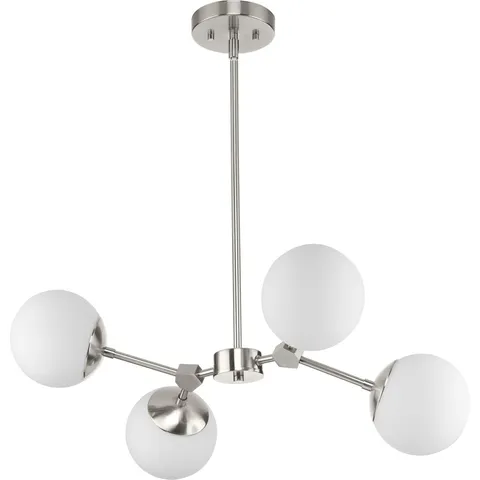 Mid-century Brushed Nickel Chandelier