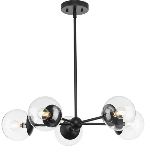 Matte Black Mid-century Chandelier