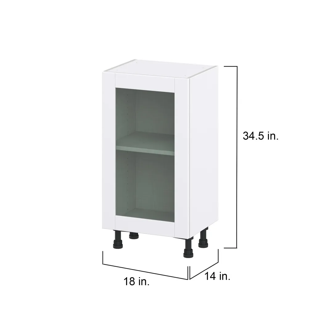 Hugo&Borg Rosemont 18-in W x 34.5-in H x 16-in D Glacier White Base Fully Assembled Cabinet (Glass Panel Shaker Door Style), photo 4 of 14