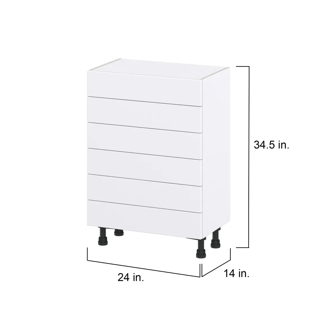 Hugo&Borg Rosemont 24-in W x 34.5-in H x 14-in D Glacier White 6-Drawer Base Fully Assembled Cabinet, photo 4 of 14