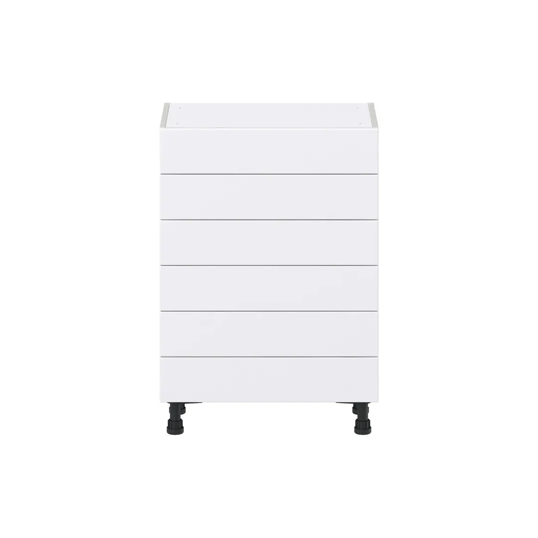 Hugo&Borg Rosemont 24-in W x 34.5-in H x 14-in D Glacier White 6-Drawer Base Fully Assembled Cabinet, photo 6 of 14