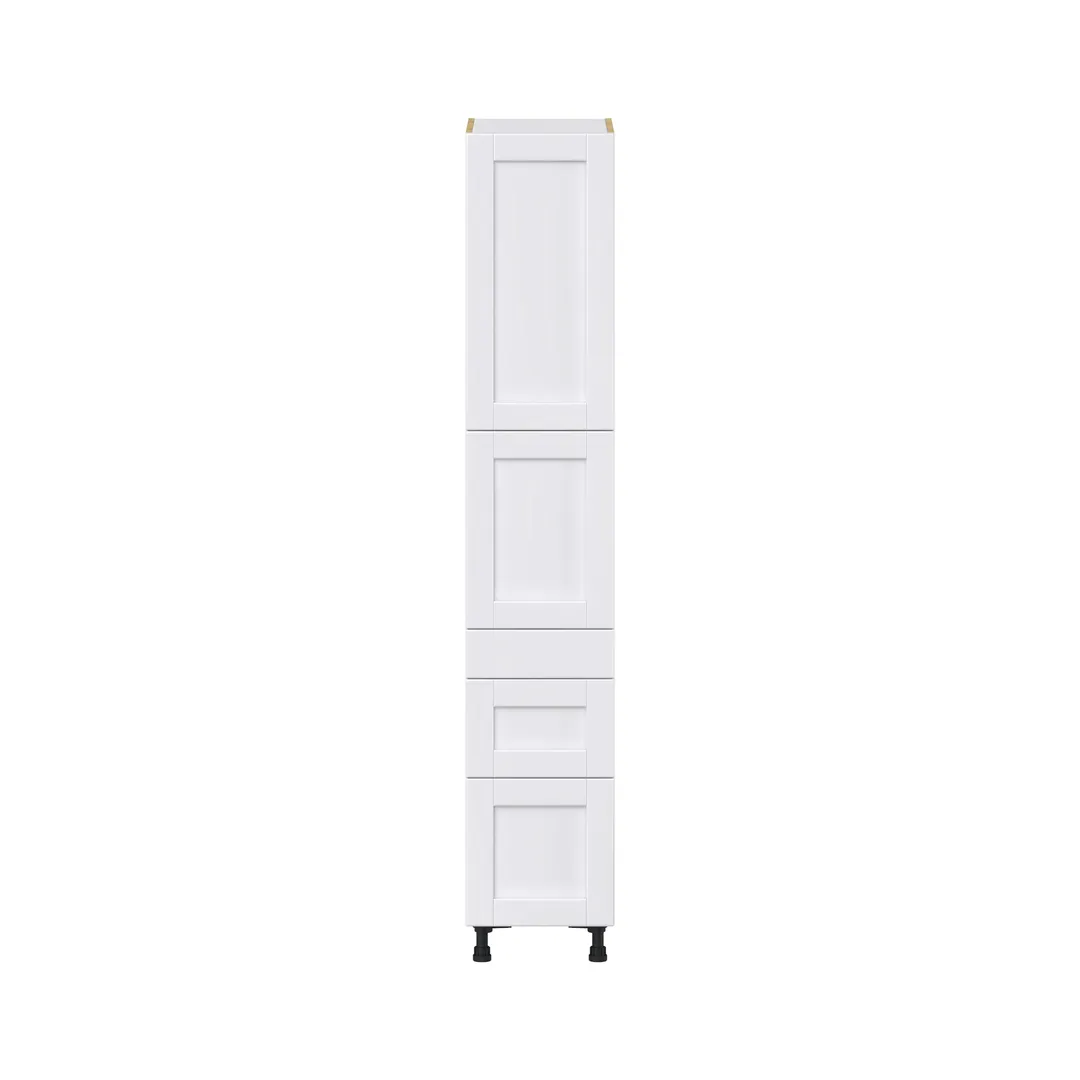 Hugo&Borg Rosemont 15-in W x 84.5-in H x 24-in D Glacier White 3-Drawers Pantry Fully Assembled Cabinet (Flat Panel Shaker Style), photo 6 of 14