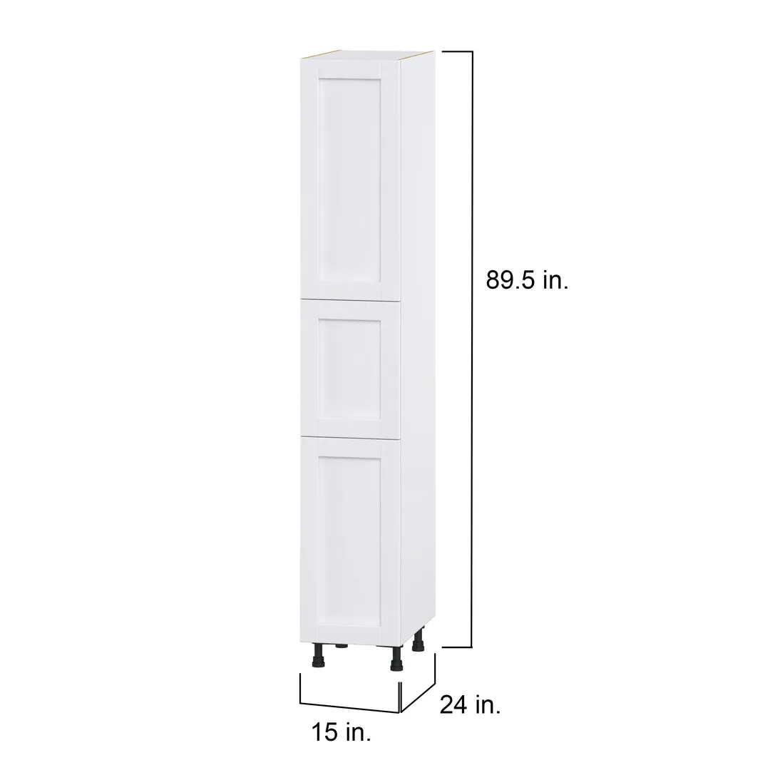 Hugo&Borg Rosemont 15-in W x 89.5-in H x 24-in D Glacier White Pantry Fully Assembled Cabinet (Flat Panel Shaker Door Style), photo 4 of 14