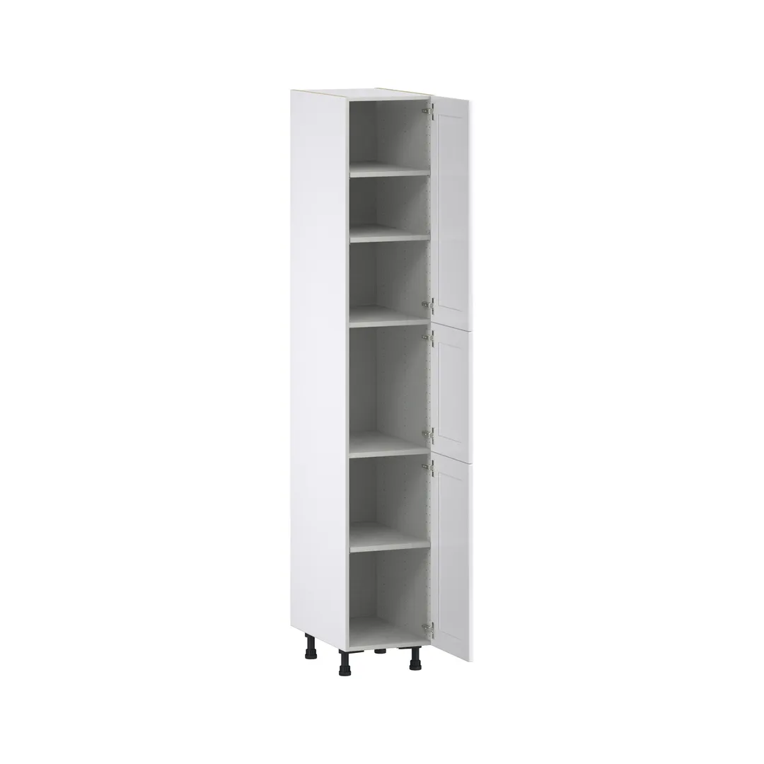 Hugo&Borg Rosemont 15-in W x 89.5-in H x 24-in D Glacier White Pantry Fully Assembled Cabinet (Flat Panel Shaker Door Style), photo 7 of 14