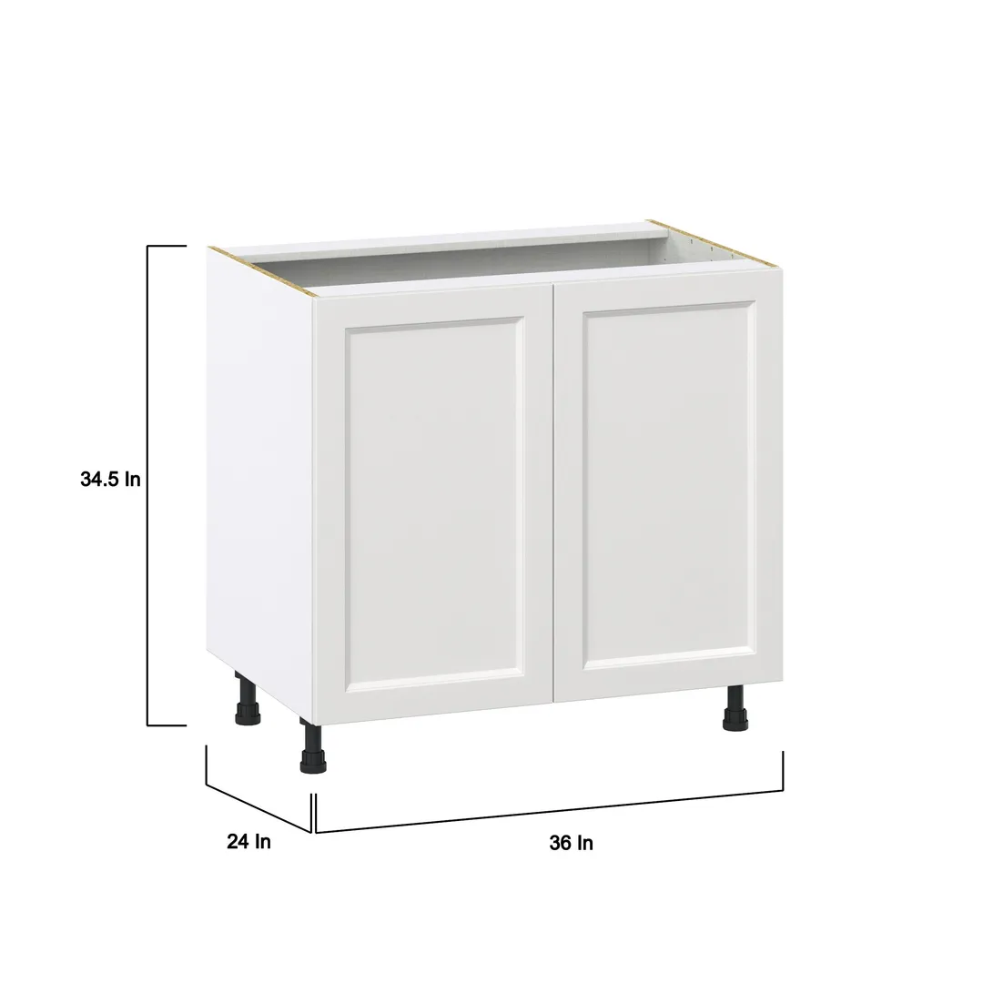 Hugo&Borg Riviera 36-in W x 34.5-in H x 24-in D Bright White Base Fully Assembled Cabinet (Recessed Panel Shaker Door Style), photo 4 of 10