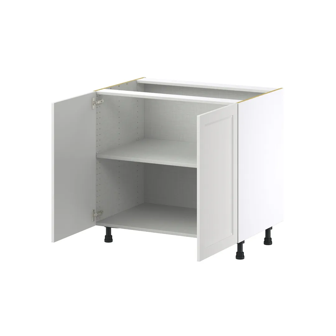 Hugo&Borg Riviera 36-in W x 34.5-in H x 24-in D Bright White Base Fully Assembled Cabinet (Recessed Panel Shaker Door Style), photo 7 of 10