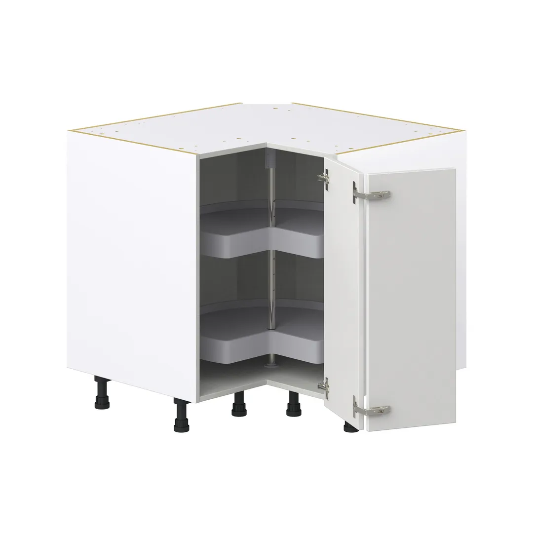Hugo&Borg Riviera 36-in W x 34.5-in H x 24-in D Bright White Lazy Susan Corner Base Fully Assembled Cabinet (Recessed Panel Shaker Style), photo 7 of 10