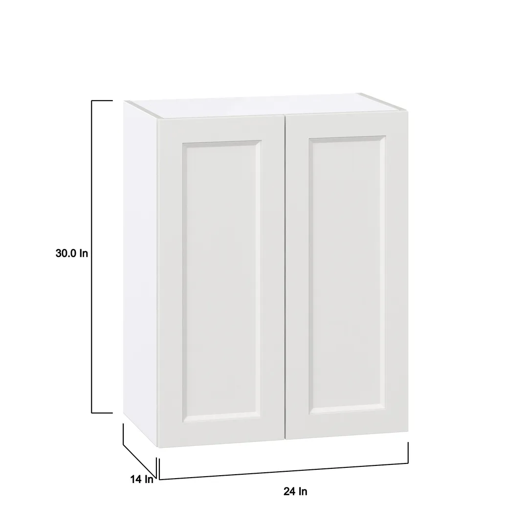 Hugo&Borg Riviera 24-in W x 30-in H x 14-in D Bright White Wall Fully Assembled Cabinet (Recessed Panel Shaker Door Style), photo 4 of 10