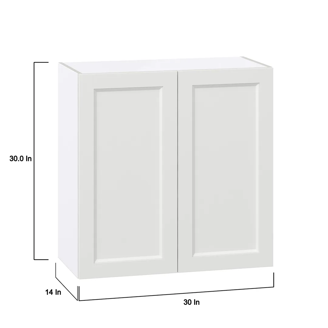 Hugo&Borg Riviera 30-in W x 30-in H x 14-in D Bright White Wall Fully Assembled Cabinet (Recessed Panel Shaker Door Style), photo 4 of 10